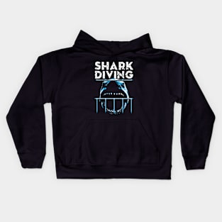 Cage Diving - Shark Scuba Diving Kids Hoodie